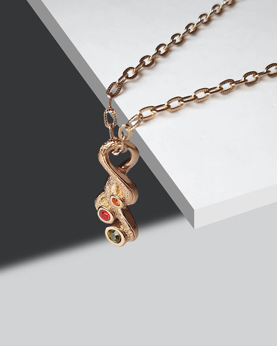 Textured Twisted Multi Stone Chain