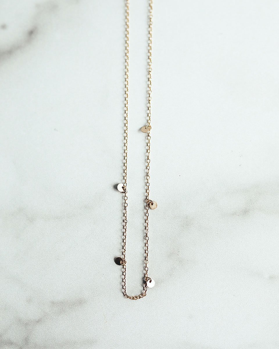 Double Layer Tiny Disc Dainty Necklace