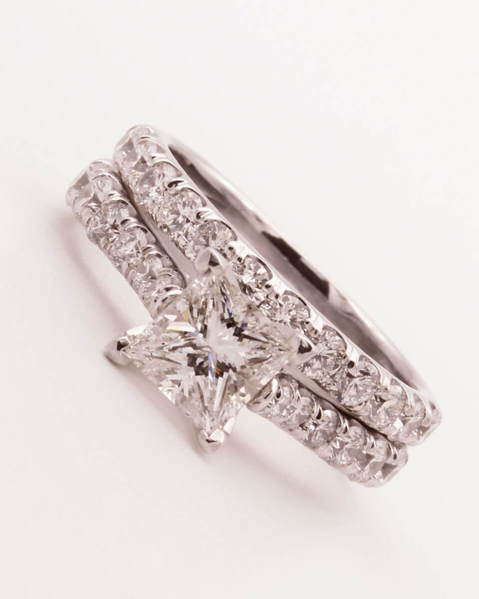 Square Halo Cubic Zirconia Pendant Necklace - Image 2